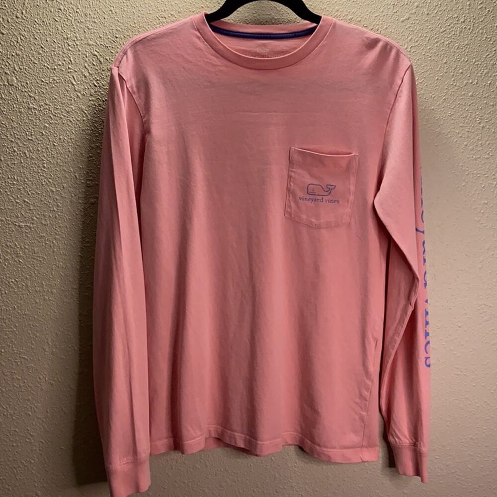 Vineyard Vines Whale Tale Women Pink Long Sleeve 100% Cotton Shirt Size XS